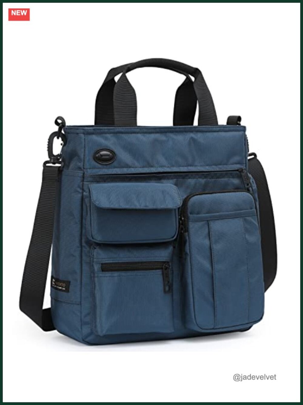 15.6" Waterproof Nylon Messenger Bag 9 Pockets Work Office Laptop Shoulder Bag